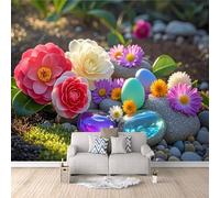 Photo Wallpaper Non-Woven Love Heart, 3D Murals Transparent Stoneliving Room Wall Paper No Mess No Fuss Eye-Catching Design Odourless Printing 500X280Cm