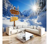 Photo Wallpaper Nordic Snow-Capped Mountains Winter Scenery Wall Mural 3D Wall Mural Decoration Poster Premium Non-Woven Wallpaper Wall Art for Living Room Bedroom Children's Room W500xH280 7yf6