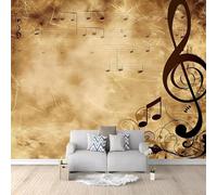 Photo Wallpaper Note Music 3D Effect Vintage Pattern Wall Mural Decoration Poster Picture Modern Design 250x175 cm Murals Wall Art for Living Room Bedroom Kitchen a-5539