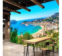 Photo Wallpaper Ocean Beach 3D Effect Seaside Landscape Wall Mural Decoration Poster Picture Modern Design 400x280 cm Murals Wall Art for Living Room Bedroom Kitchen a-3118