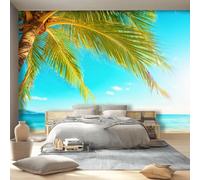 Photo Wallpaper Ocean Patterns 300 x 210 cm - Natural Blue Sky Style Wall Mural Non-Woven Murals Wall Art Fleece Blue Print Home Decoration Design for Living Room