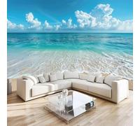 Photo Wallpaper Ocean Sky Summer Wall Mural 3D Wall Mural Decoration Poster Premium Non-Woven Wallpaper Wall Art for Living Room Bedroom Children's Room Office W366xH254cm yf 125