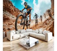 Photo Wallpaper Off-Road Mountain Biking Cycling Outdoor Activities Wall Mural 3D Wall Mural Decoration Poster Premium Non-Woven Wallpaper Wall Art for Living Room Bedroom Office W300xH210 7yf44