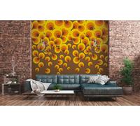 Livingwalls Non-Woven Wallpaper, Retro Wallpaper in Orange, Brown and Yellow, Wall Wallpaper for Various Rooms, XXL Wall Picture, 2.80 m x 1.59 m