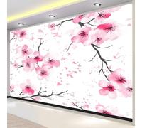 Photo Wallpaper Pink Cherry Blossom 3D Effect Japanese Style Wall Mural Decoration Poster Picture Modern Design 250x175 cm Murals Wall Art for Living Room Bedroom Kitchen a-2787
