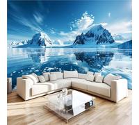 Photo Wallpaper Polar Regions Icebergs Wall Mural 3D Wall Mural Decoration Poster Ocean Sky Premium Non-Woven Wallpaper Wall Art for Living Room Bedroom Children's Room Office W500xH280 9yf286
