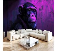 Photo Wallpaper Purple Monkey Street Vintage Wall Mural 3D Wall Mural Decoration Poster Premium Non-Woven Wallpaper Wall Art for Living Room Bedroom Children's Room Office W400xH280 6yf299
