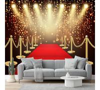 Photo Wallpaper Red Carpet 450 x 280 cm (W x H) - Premium Non-Woven 3D Print Kids Bedroom Home Poster Decoration Poster Picture Design - Spotlight Awards Ceremony