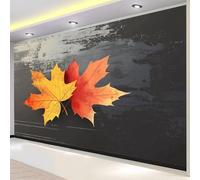 Photo Wallpaper Red Maple Leaf 3D Effect Autumn Wall Mural Decoration Poster Picture Modern Design 150x105 cm Murals Wall Art for Living Room Bedroom Kitchen a-2961
