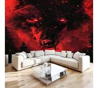 Photo Wallpaper Red Wolf Non-Woven Wall Mural 3D Forest Starry Sky Mural Wallpaper for Living Room Bedroom Kids Room Office TV Background Home Decor 150x105 cm H1112