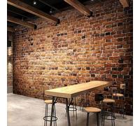 Photo Wallpaper Retro Brick Wall 3D Effect Rural Theme Wall Mural Decoration Poster Picture Modern Design 350x256 cm Murals Wall Art for Living Room Bedroom Kitchen a-6421