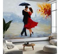 Photo Wallpaper Retro Style Wall Murals for Bedrooms 500 x 280 cm, Non-Woven Fabric Couple Dancing City Scene Wallpaper Living Room Office Corridor Decoration Murals Modern Wall Decoration
