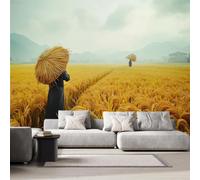 Photo Wallpaper Ripe Rice Paddy 300 x 210 cm 3D Wall Mural