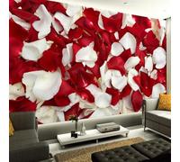 Photo Wallpaper Rose Petals 3D Effect Romantic Theme Wall Mural Decoration Poster Picture Modern Design 350x256 cm Murals Wall Art for Living Room Bedroom Kitchen a-3061