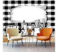 Photo Wallpaper Rural Style Line Art Ink Sketch Mural - Wall Non-Woven Black White Wallpaper for Living Room Bedroom, Indoor Wall Painting for Tv Backdrop Kids Room 150 x 105 cm (W x H)