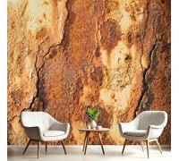 Photo Wallpaper Rust-Finish Texture 450 × 315 Cm - Wall Mural Deco Non-Woven Art Print Wallpaper For Living Room - Home Decoration Bedroom Kitchen Wall Paper - Industrial Retro Style-Brownish-Yellow