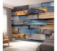 Photo Wallpaper Rustic Brick Wall 350 x 256cm Non-Woven Wall Mural, 3D Wallpaper Mural for Living Room, Modern Chic Art Poster Mural for Bedroom, Children's Room, Dining Room