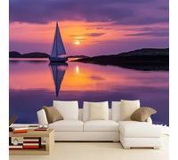 Photo Wallpaper Sailboat Murals Art Wallpaper 3D Photo 250 x 175 cm Sunset Wall Mural for Living Room Bedroom TV Background