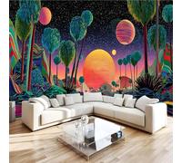 Photo Wallpaper Science Fiction Forest 150x105 cm Non-Woven Wall Mural 3D Starry Sky Wallpaper Murals for Living Room,Bedroom,Kids Room,Office,TV Background Home Decor R1112