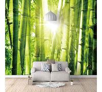Photo Wallpaper Self-Adhesive Mural 3D Sunshine Green Bamboo Landscape Children'S Room Bar Office Living Room Restaurant Clothing Shop Corridor Hotel Wall Decoration Wall Art Wa 200 (W) x 150 (H) cm
