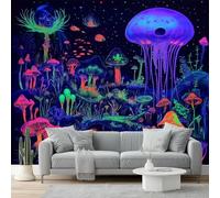Photo Wallpaper Skeleton Jellyfish Mushroom Wall Decor, Fantasy Art Style Wall Mural, 500 x 280 cm (W x H) for Living Room Bedroom Children's Room Corridor Office