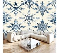 Photo Wallpaper Snowflake 150x105 cm Non-Woven Wall Mural 3D Modern Vintage Wallpaper Murals for Living Room,Bedroom,Kids Room,Office,TV Background Home Deco R1128