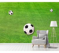 Photo Wallpaper Soccer Boy 3D Effect Green Stadium Wall Mural Decoration Poster Picture Modern Design 150x105 cm Murals Wall Art for Living Room Bedroom Kitchen a-9817