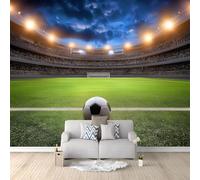 Photo Wallpaper Sports Exercise Grass Football Print 200 x 140 cm - Premium Non-Woven Wall Mural Poster Decoration Design, Colorful for Living Room Bedroom Office