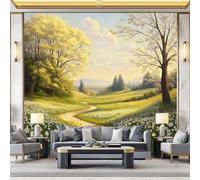 Photo Wallpaper Spring Landscape 200 x 140 cm (W x H) - Premium Non-Woven 3D Print Kids Bedroom Home Poster Decoration Poster Picture Design - Trees Grass Daffodils