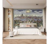 Photo Wallpaper St. Paul's Cathedral London Vintage Style Wall Mural 3D Wall Mural Decoration Poster Premium Non-Woven Wallpaper Wall Art for Living Room Bedroom Children's Room W500xH280cm 1yf148