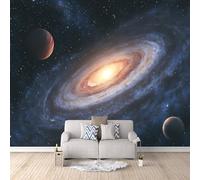 Photo Wallpaper Starry Sky 350 x 256 cm / 137.8" x 100.7" - Non-Woven Premium Art Print Fleece Wall Mural Decoration Poster Picture Design Modern - Space Starry Sky Planet a-B-3267-a-C