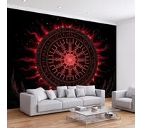 Photo Wallpaper Starry Sky Magic Circle, Viking Mythology Photo Wall Mural Non-Woven Print Wallpaper, 300 x 280 cm Picture for Living Room Kitchen Playroom Corridor Wall Murals Home Poster Decoration