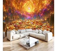 Photo Wallpaper Starry Sky Milky Way Atmosphere Wall Mural 3D Wall Mural Decoration Poster Premium Non-Woven Wallpaper Wall Art for Living Room Bedroom Children's Room Office W400xH280 5yf243