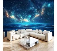 Photo Wallpaper Starry Sky Ocean Wall Mural 3D Wall Mural Decoration Poster Reflection Scenery Premium Non-Woven Wallpaper Wall Art for Living Room Bedroom Children's Room Office W300xH210 11yf2