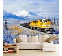 Photo Wallpaper Steam Locomotive Murals Art Wallpaper 3D Photo 365 x 254 cm Train Wall Mural for Living Room Bedroom TV Background