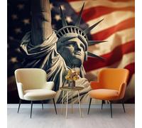Photo Wallpaper Surrealism Traditional American Flag Mural - Wall Non-Woven Khaki Wallpaper for Living Room Bedroom, Indoor Wall Painting for Tv Backdrop Kids Room 150 x 105 cm (W x H)