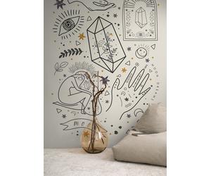 Photo wallpaper symbols abstract esoteric cream black 39823-1 (5,23£/1qm)