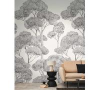 Photo wallpaper trees forest motif nature white grey black 79216-7 (6,19£/1qm)