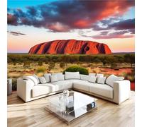 Photo Wallpaper Uluru Australia Sunset Wall Mural 3D Wall Mural Decoration Poster Desert Landscape Premium Non-Woven Wallpaper Wall Art for Living Room Bedroom Children's Room Office W366xH254 22f340