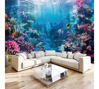 Photo Wallpaper Underwater Coral Reef Wall Mural 3D Decoration, W500xH240 | Tropical Fish Premium Non-Woven Wallpaper Wall Art Poster for Living Room Bedroom Kids Room Office V/76