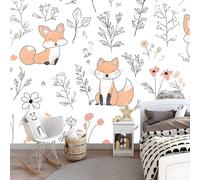 Photo Wallpaper Vertical Stripes Abstract Design 300 x 210 cm for Living Room Children's Room Bedroom Hallway 3D Effect Non-Woven Wallpaper Motif Wallpaper UV-Resistant Orange Brown