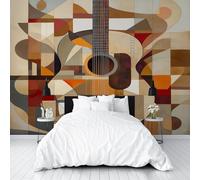 Photo Wallpaper Vintage Music Guitar 500x317cm(W x H) Non-Woven Murals Wall Papers, Irregular Geometric 3D Large Poster Mural Bedroom Living Room Sofa TV Backdrop Wall Mural Wallpaper