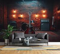 Photo Wallpaper Vintage Music Studio Non-Woven Matt Paste the Wall Mural