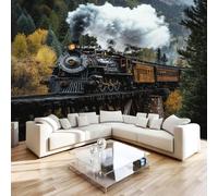 Photo Wallpaper Vintage Steam Train Non-Woven Matt Paste the Wall Mural