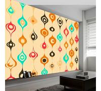 Photo Wallpaper Vintage Trendy Graphic Print 400 x 280 cm - Beige Wall Mural, Non-Woven Fleece Modern Print Murals Wall Art for Bedroom Living Room Home Decor