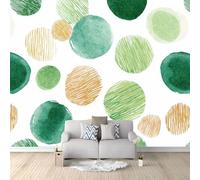 Photo Wallpaper Wall Mural Abstract Geometry Dots Composition Rhythm 350 x 256 cm, Non-Woven Light Green Wall Covering for Bedroom Living Room, Large Modern Home Decor Wall Art Poster