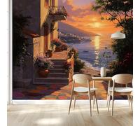 Photo Wallpaper Wall Mural Mediterranean City Sunset Custom 3D Wallpaper Living Room The Wall for Bedroom Mural 157 x 110 inch