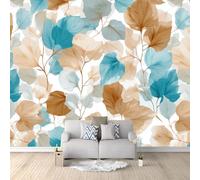 Photo Wallpaper Wall Mural Modern Botanical Abstract Gradient Texture 400 x 280 cm, Non-Woven Blue Wall Covering for Bedroom Living Room, Large Modern Home Decor Wall Art Poster