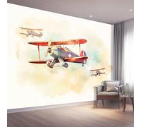 Photo Wallpaper Wall Mural Non-Woven Art Print Wallcovering Cartoon Blue Stars Smiley Faces Landscape Wall Decoration for Bedroom Living Room Office 350 X 256 Cm