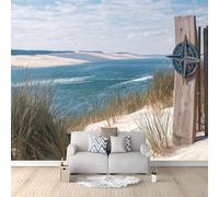 Photo Wallpaper Wall Mural Sailing Beach Landscape Adventure Landmark 400 x 280 cm, Non-Woven Blue Wall Covering for Bedroom Living Room, Large Modern Home Decor Wall Art Poster